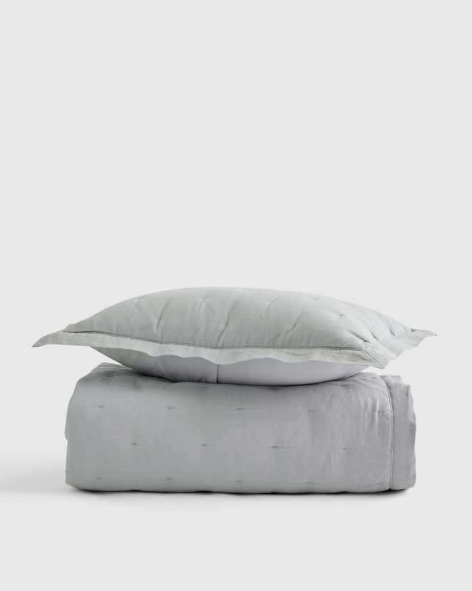 Mist European Linen Toddler Dream Quilt & Sham Set