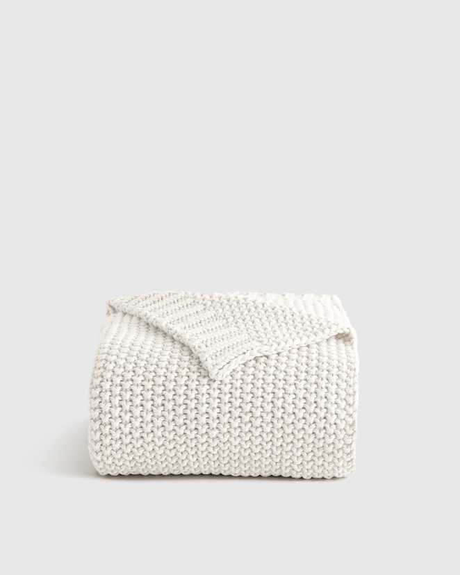 Ivory Cotton Fisherman Throw