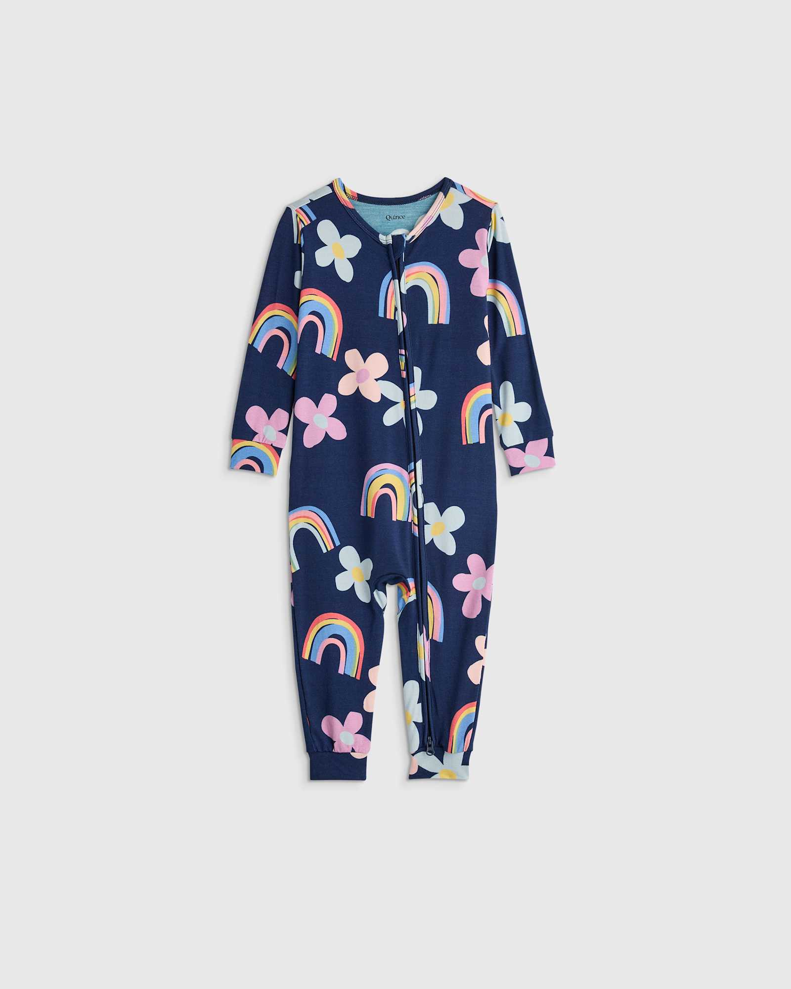 U--813 BABY Bamboo One Piece Pajama Rainbow Garden 16452 CROPPED