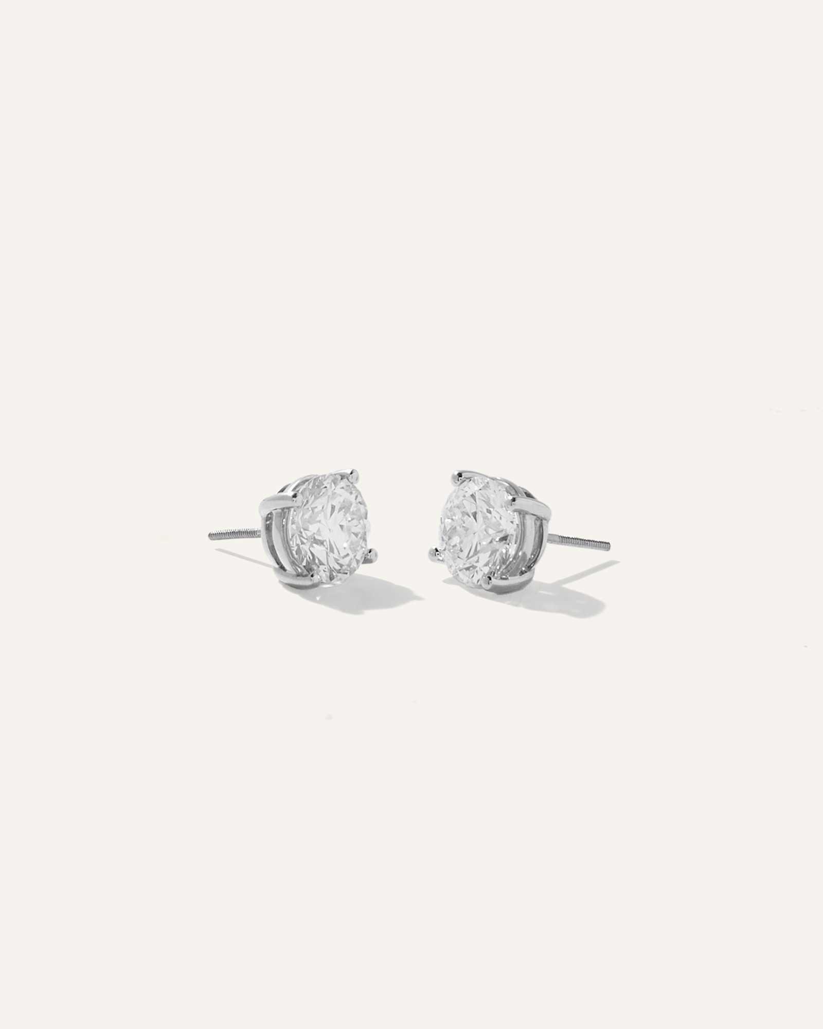 white-gold 14K Gold Lab Grown Diamond Four-Prong Solitaire Studs