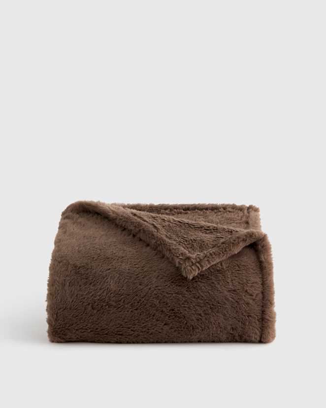 Truffle Ultra-Fine Recycled Faux Fur Throw