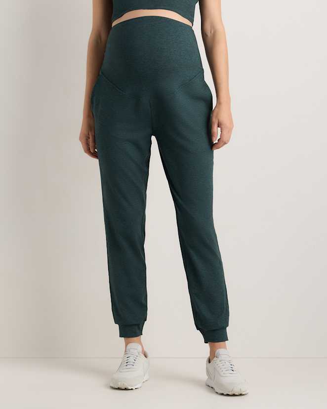 Heather Green Ultra-Soft Maternity Joggers
