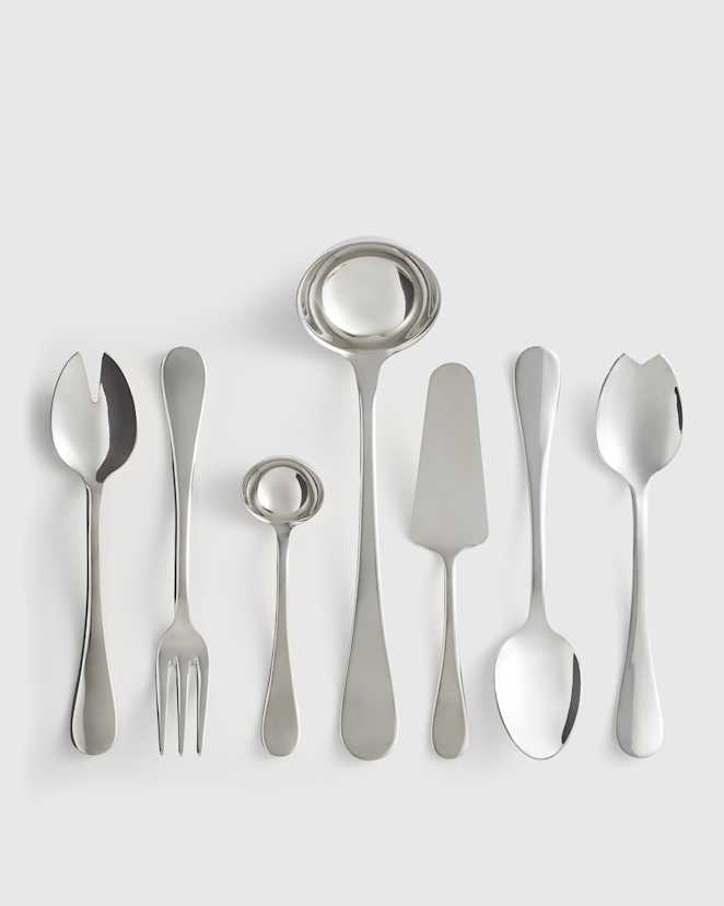 Polished Stainless Steel Brescia 7-Pc Serving Utensil Set by Mepra