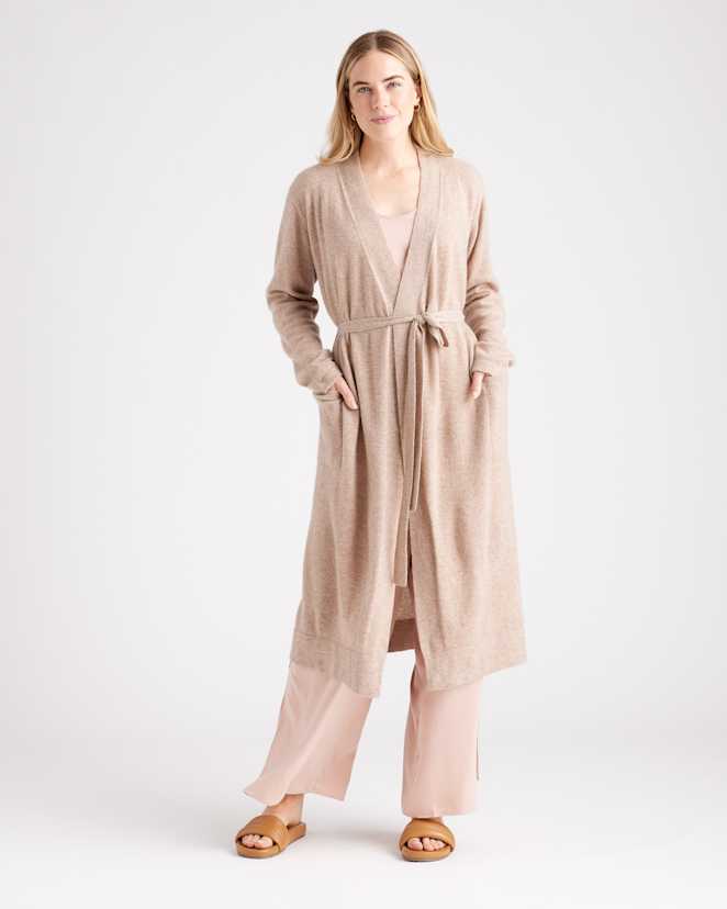 F-BATH-1-OAT 0028 Oatmeal Mongolian Cashmere Robe