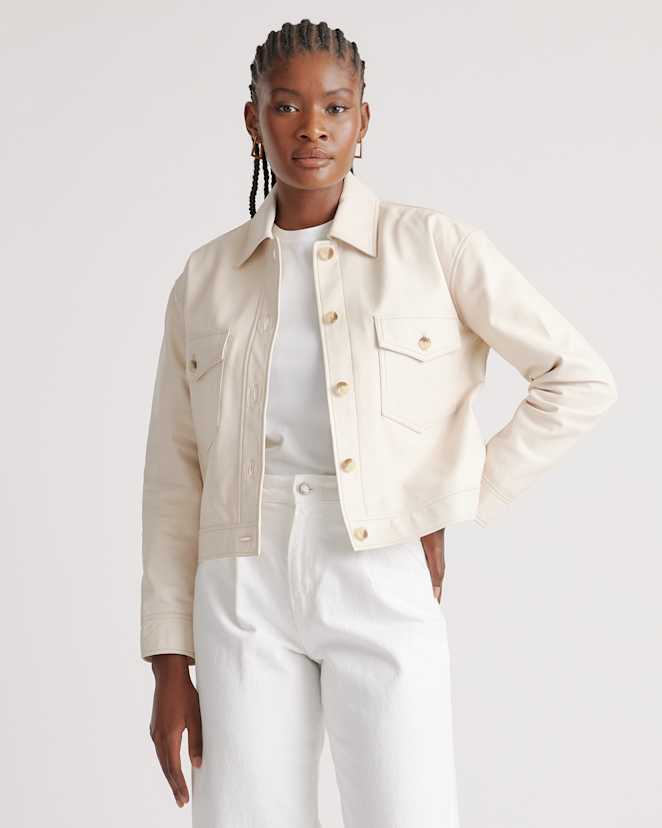 Birch 100% Leather Cropped Jacket