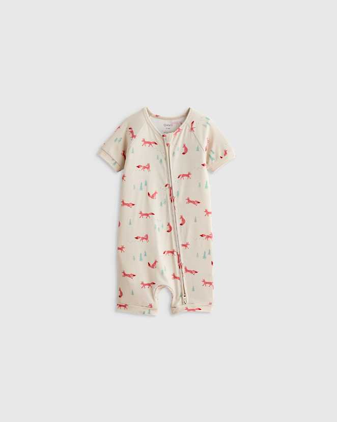 Fox Bamboo Shortie Onesie Pajama
