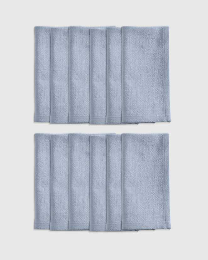 Light Blue Organic Cotton Napkins, Set of 12