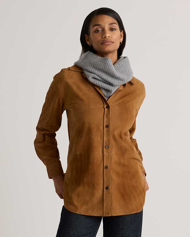 Heather Grey Mongolian Cashmere Snood