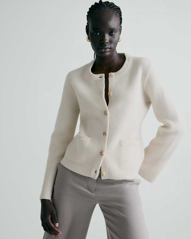 W-SWT-111-IVRY-979 EDITED Ivory Mongolian Cashmere Structured Cardigan