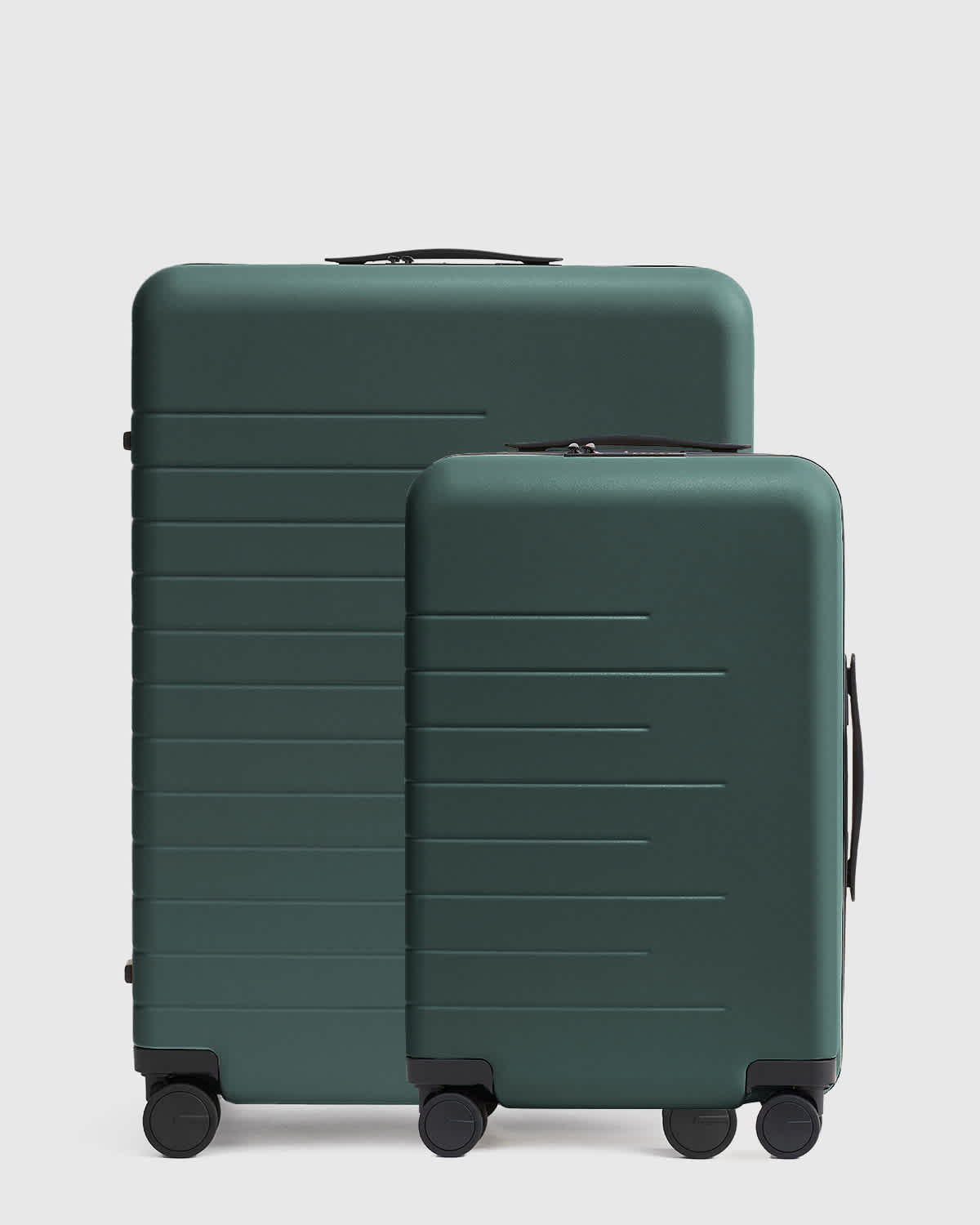 dark-green Small Carry-On & Large Check-In Suitcase Bundle