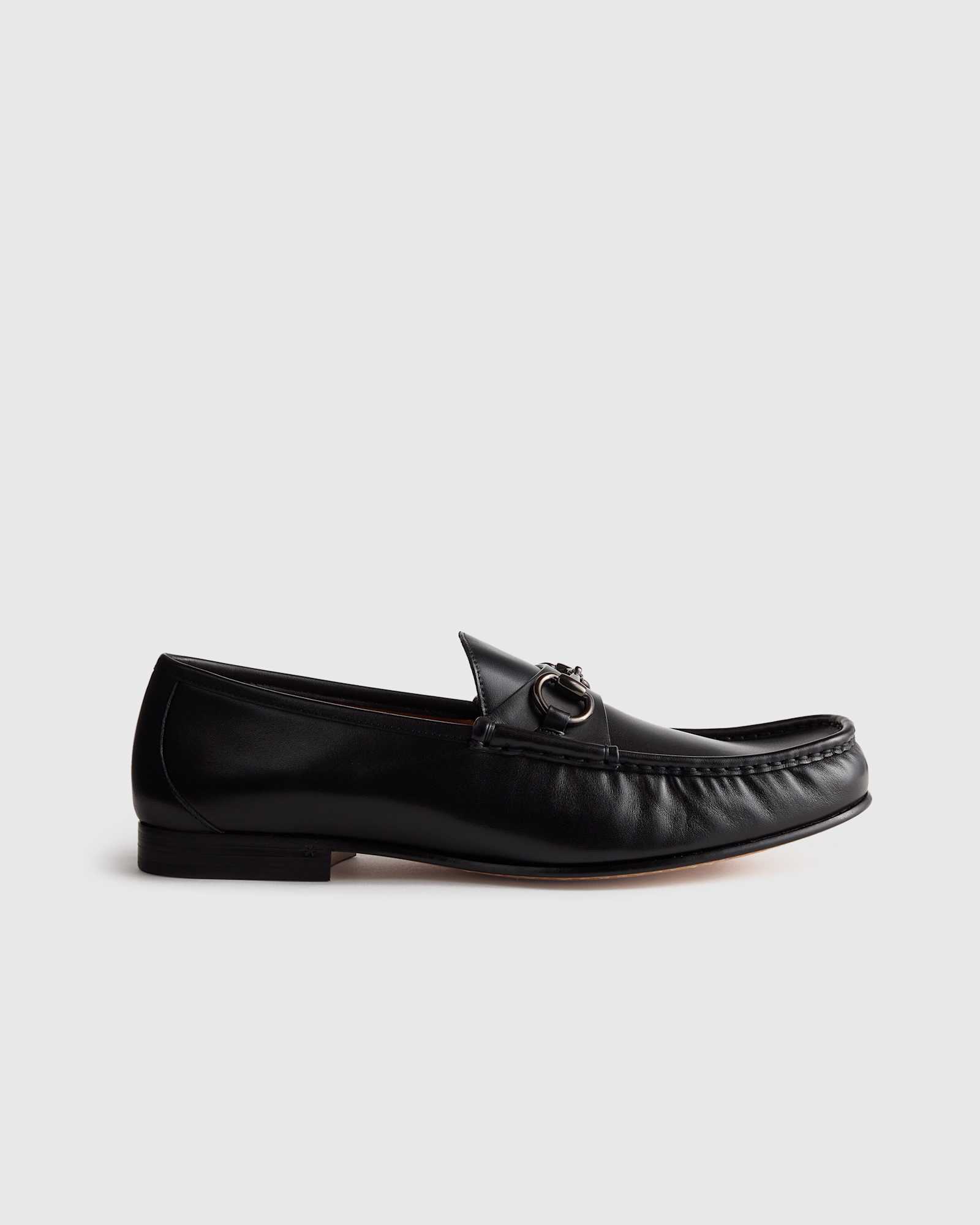 black Calfskin Leather Horsebit Loafer