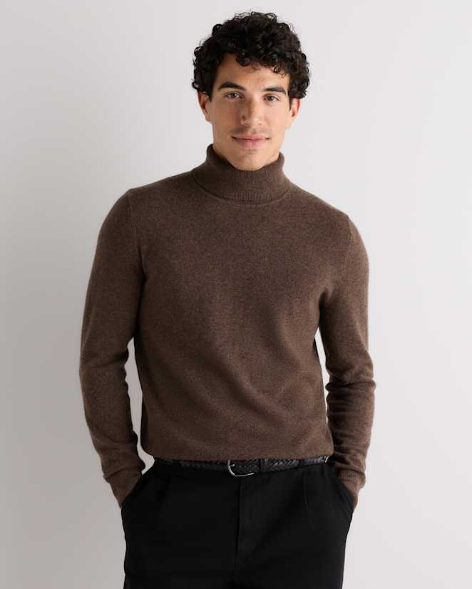 Brown Mongolian Cashmere Turtleneck Sweater