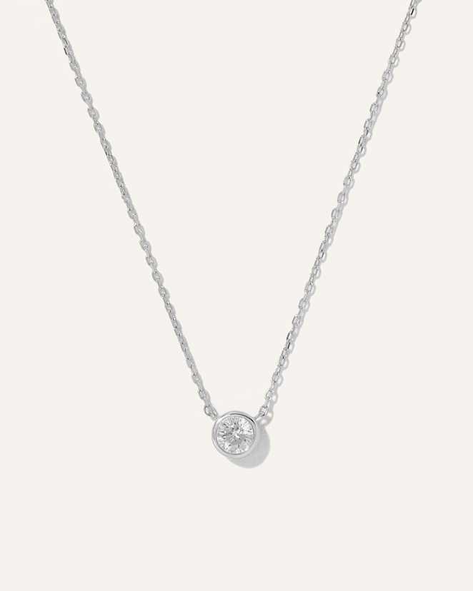 White Gold Collier en or 14 carats à diamants sertis clos