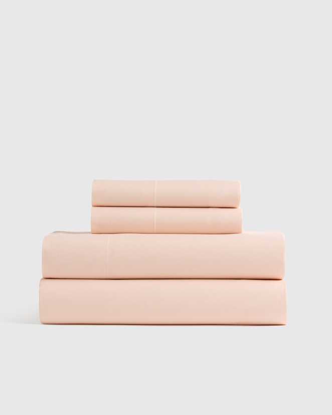 Soft Pink Organic Crisp Percale Sheet Set