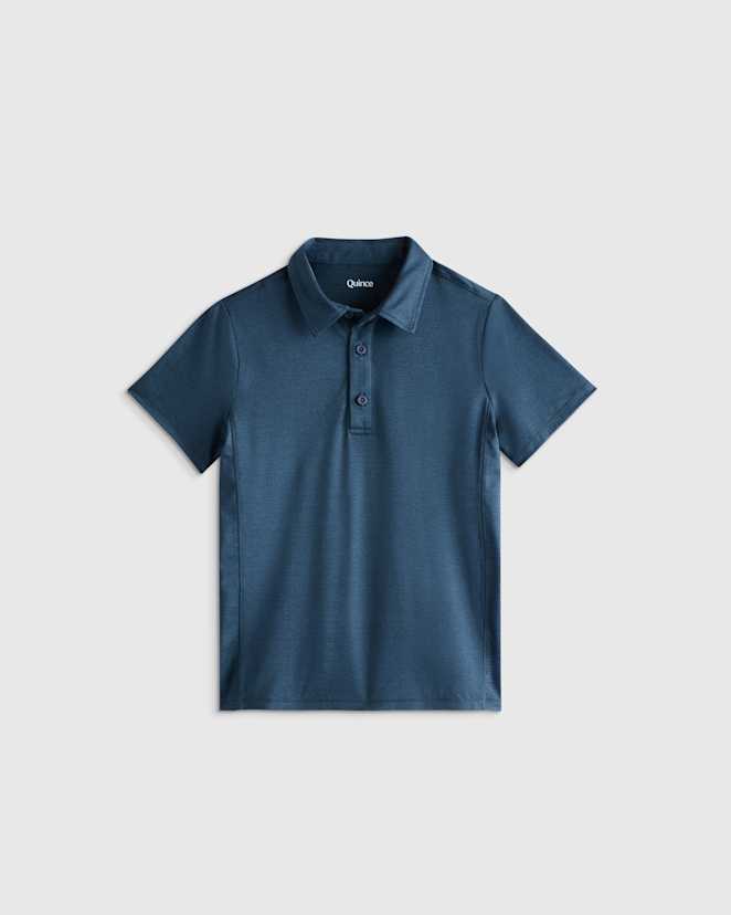 Heather Ocean Navy Flowknit Breeze Polo