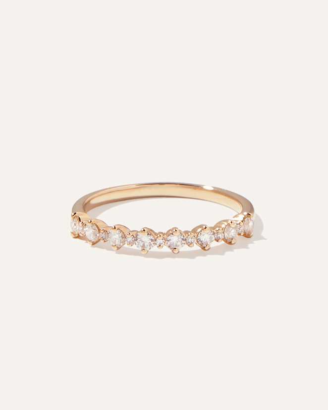 Yellow Gold Diamond Alternating Round Band
