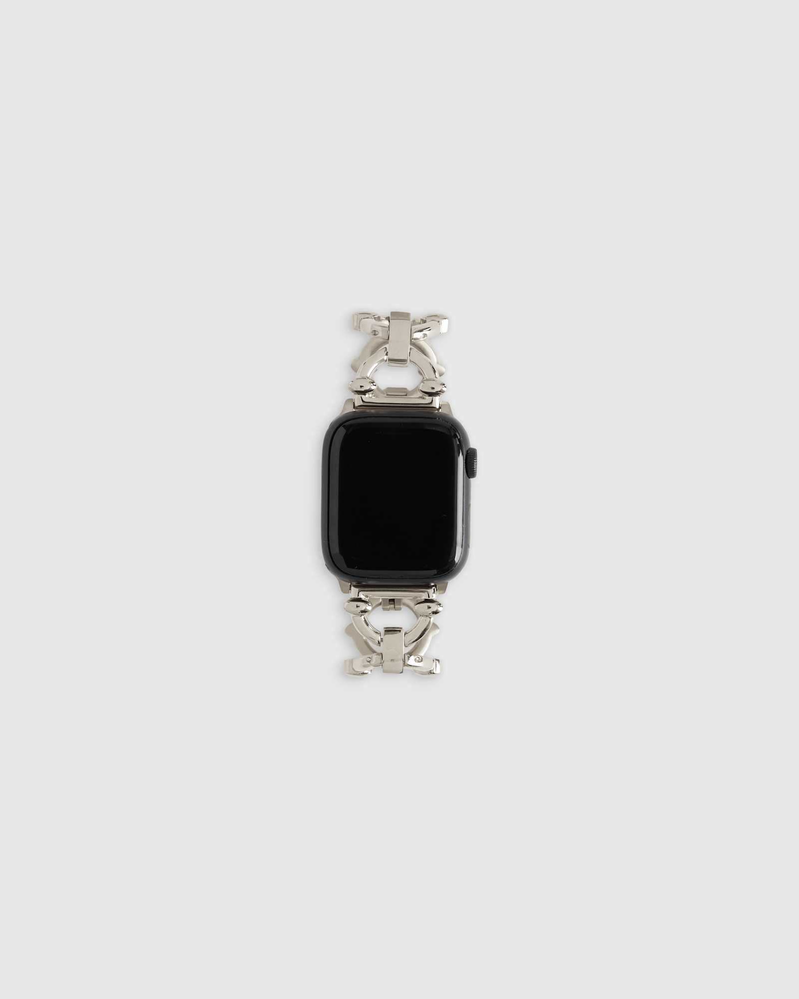 silver Stainless Steel Chain Link Smartwatch Band