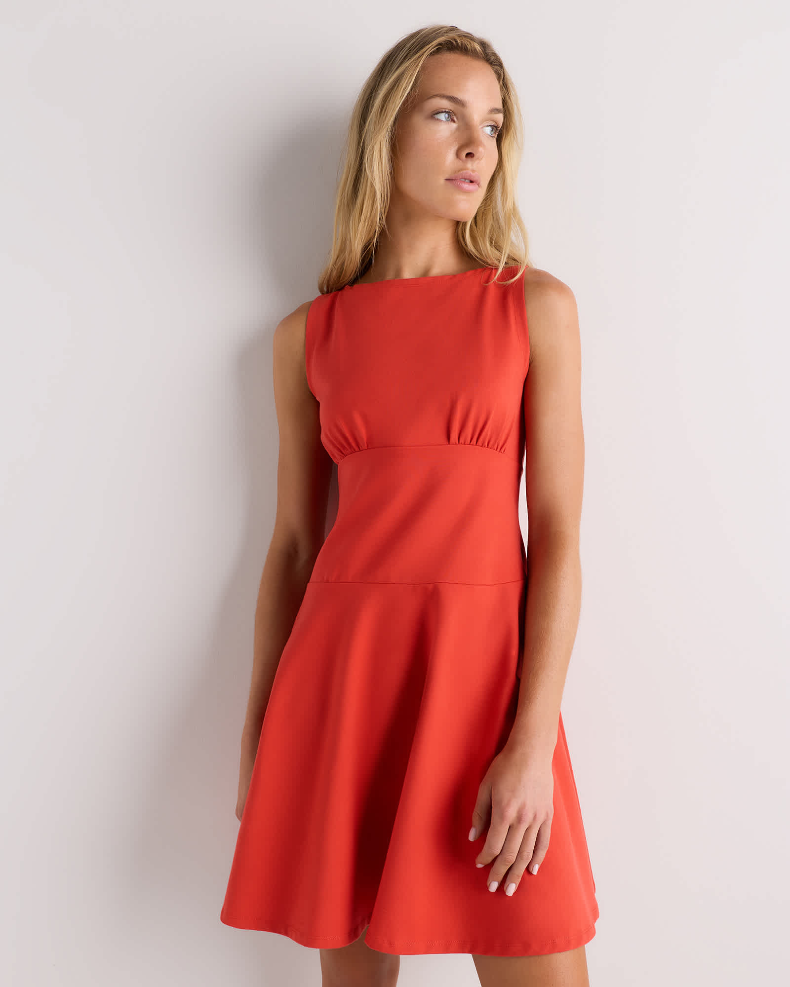 Chile Organic Stretch Jersey Drop Waist Mini Dress