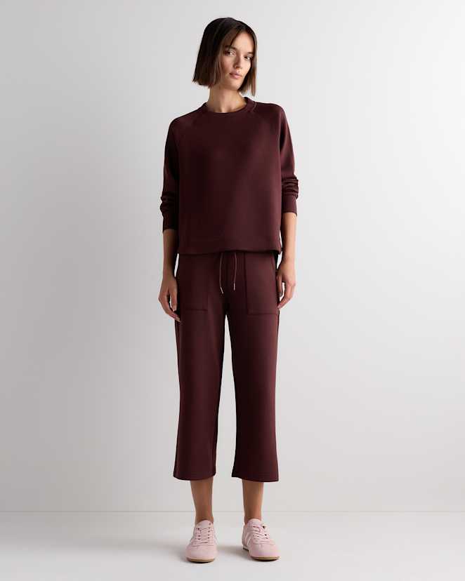 Rich Mahogany Brown CloudComfort High-Rise Cropped Sweatpants