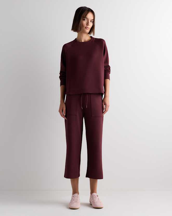 Rich Mahogany Brown CloudComfort High-Rise Cropped Sweatpants