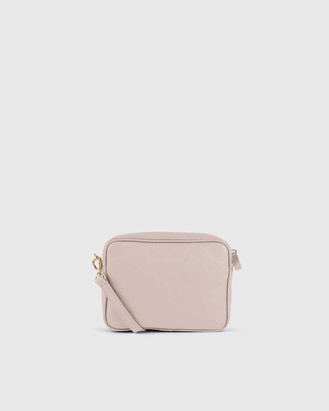 Dusty Pink Italian Leather Crossbody Bag