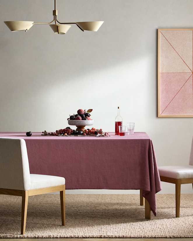 Plum European Linen Tablecloth