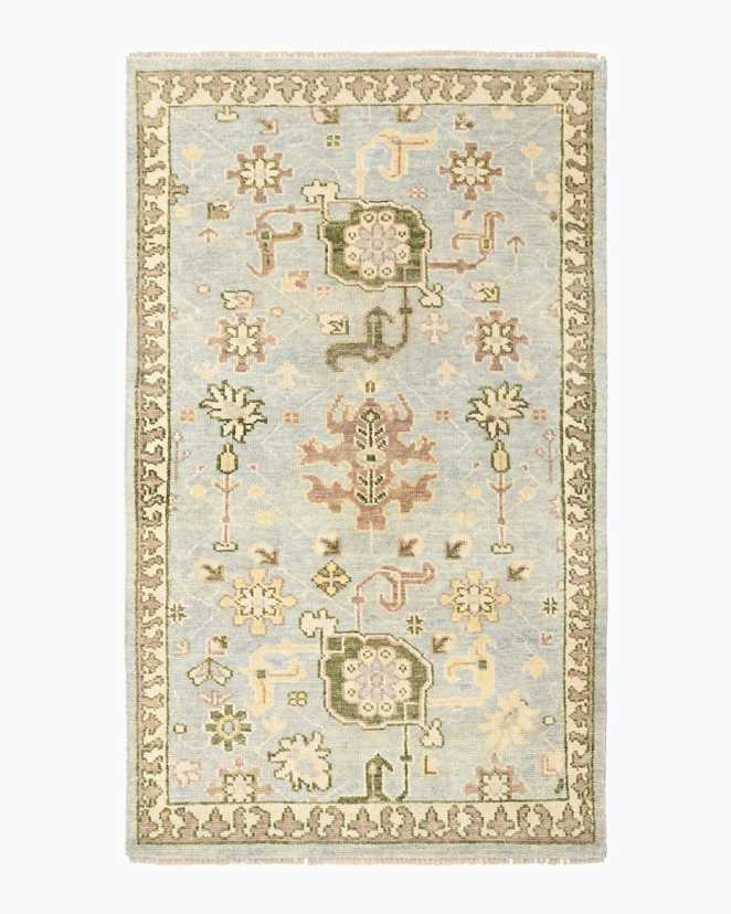 Light Blue Saoirse Hand-Knotted Wool Rug