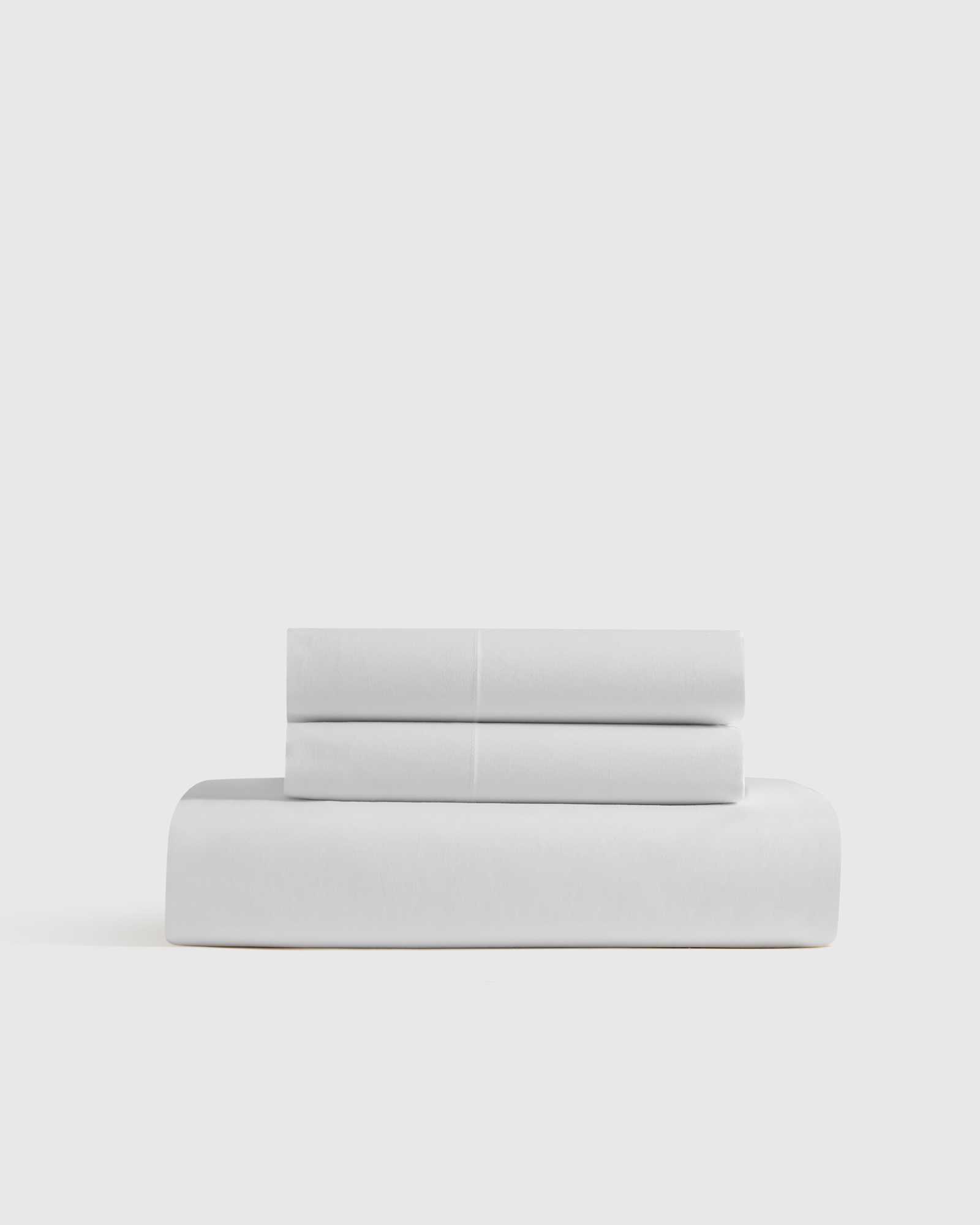 White Organic Crisp Percale Fitted Sheet Set