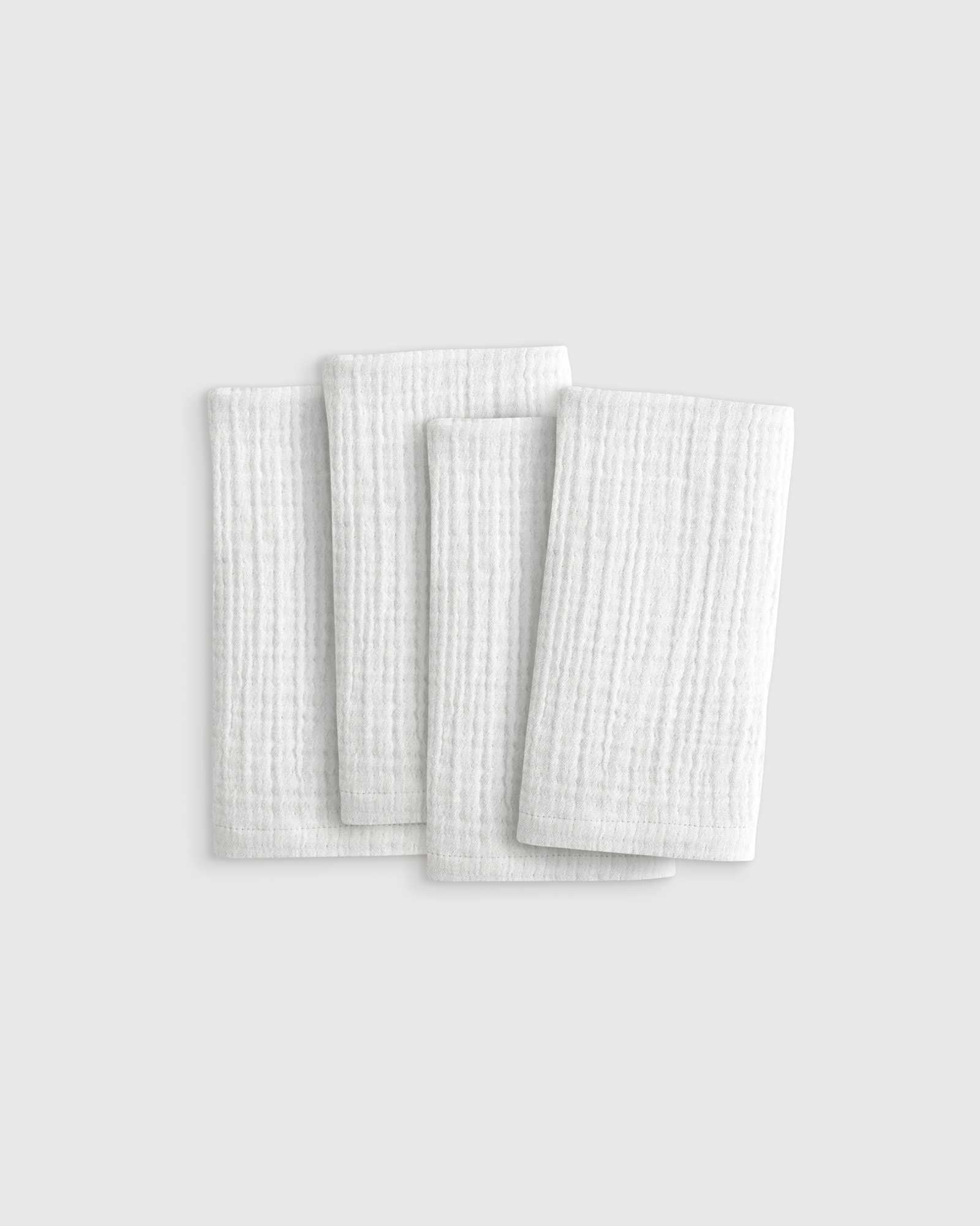 White Serviettes de table en gaze aérée biologique