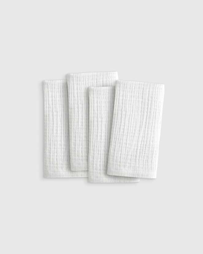 White Serviettes de table en gaze aérée biologique