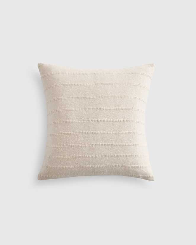 Natural Textured Striped Cotton Pillow Cover