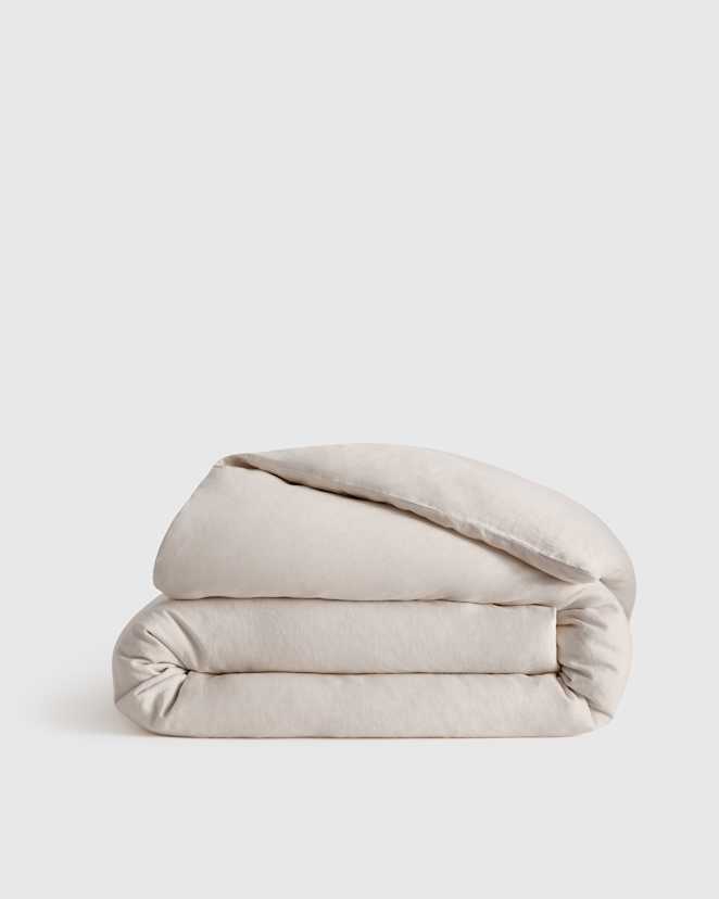 Sand European Linen Duvet Cover