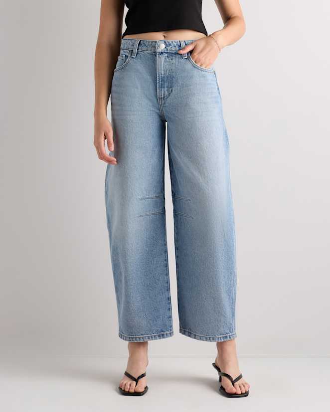Powder Blue Maya Rigid Darted Barrel Jeans