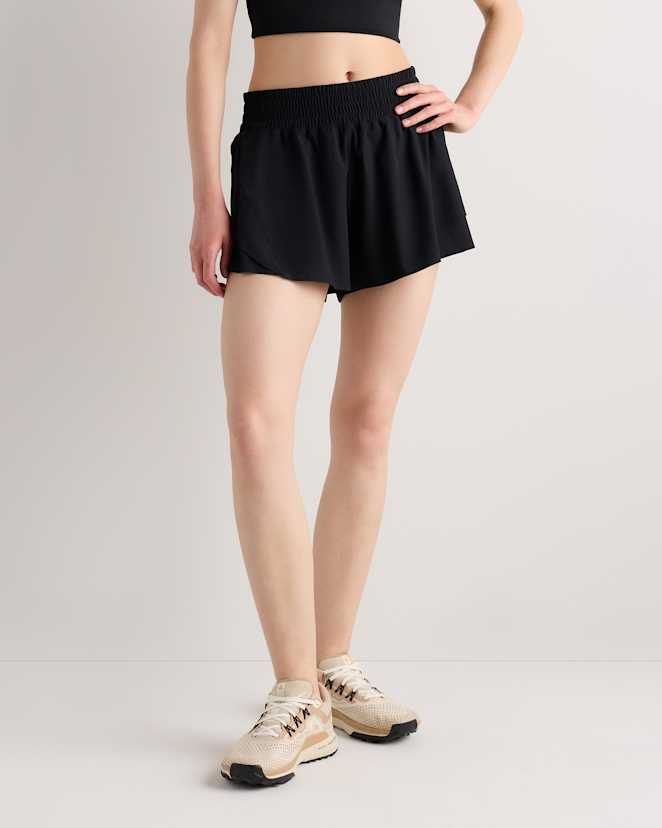 Black High-Rise Glide Running Shorts
