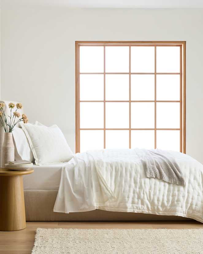 Ivory European Linen Dream Quilt