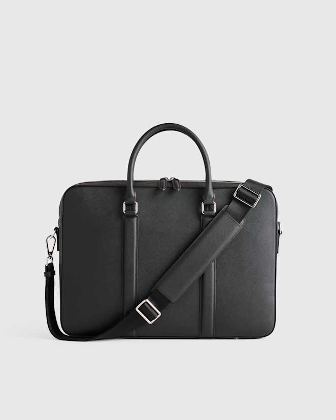 Black Mallette en cuir Saffiano italien