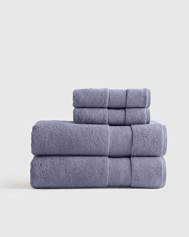 Twilight Blue Classic Organic Turkish Cotton Bath Sheet Bundle (4 pieces)
