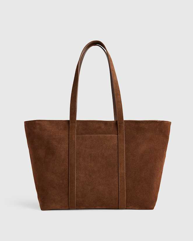 Chocolate Italian Suede Everyday Tote