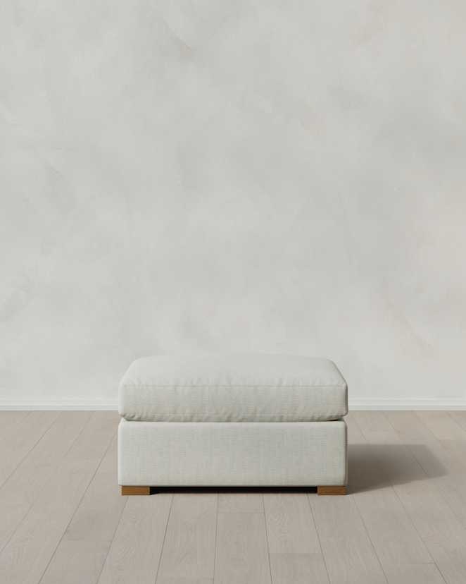 Sorrell Hollis Slope Arm Ottoman in Performance Chenille Linen Blend