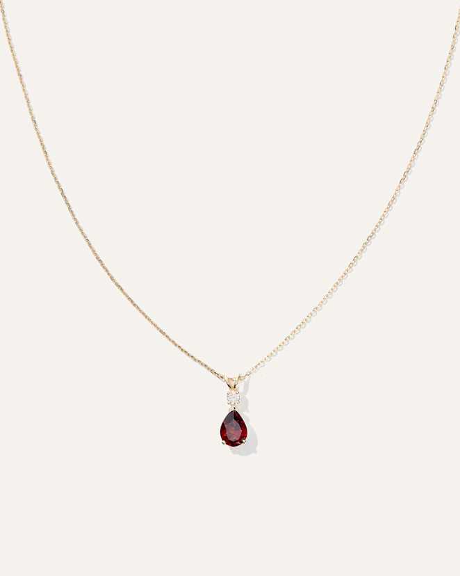 Yellow Gold 14K Gold Diamond & Semi-Precious Gemstone Drop Necklace