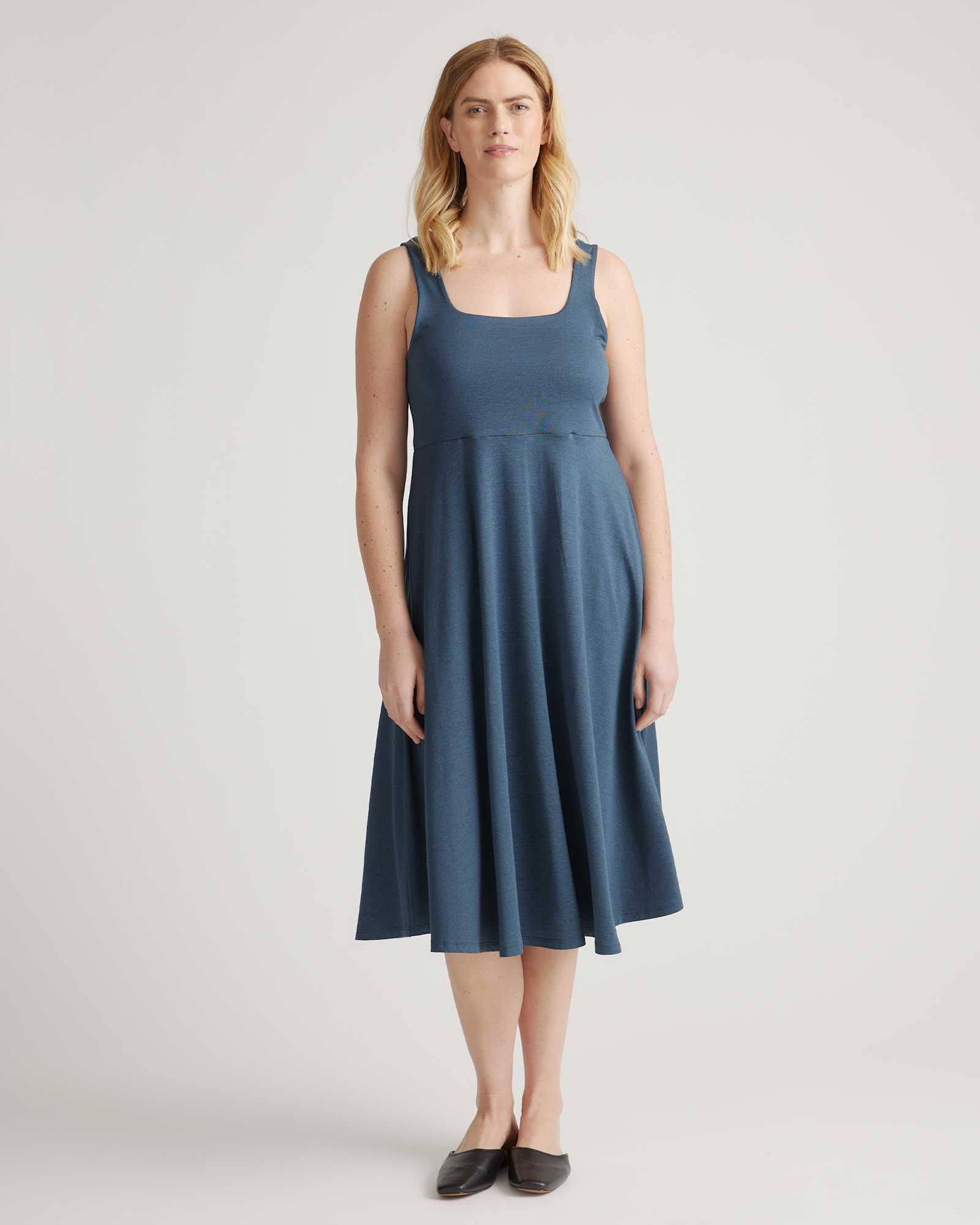 heather-ocean-navy Flowknit Breeze Fit & Flare Dress