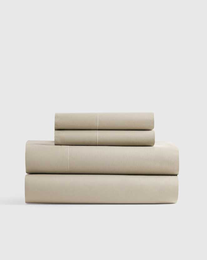Toffee Organic Crisp Percale Sheet Set