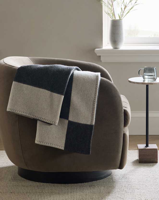 Charcoal Merino Wool & Cashmere Luxury Throw