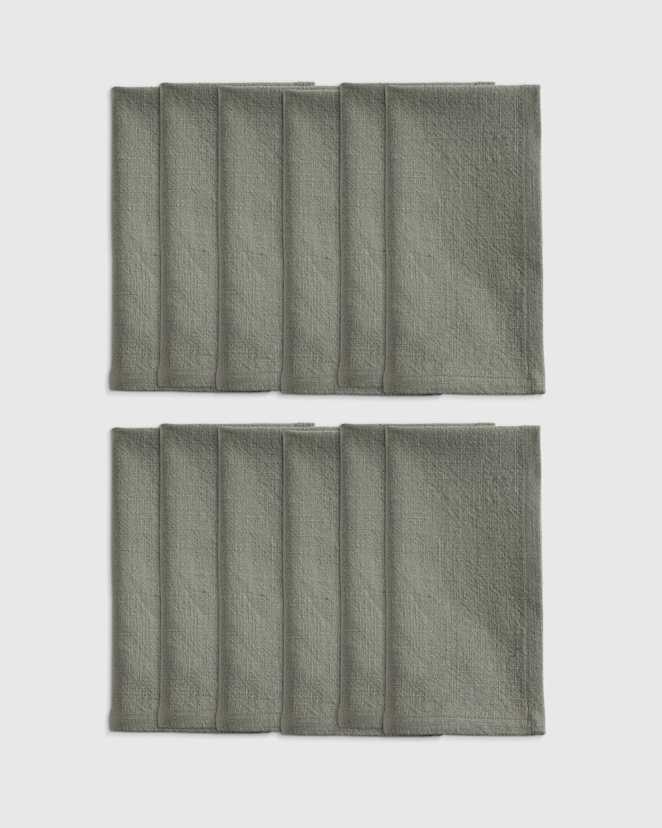 Dried Sage Organic Cotton Napkins (Set of 12)