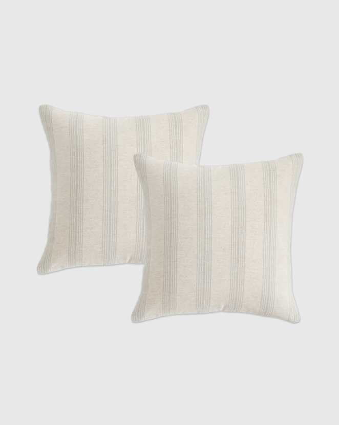Natural Neutral Stripe Pillow Cover (Set of 2)