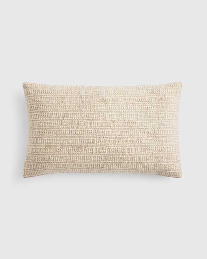 Ivory Wool Linen Textured Pillow Cover