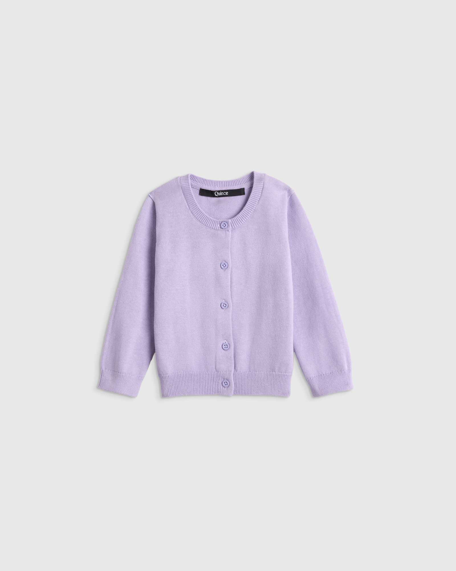 lilac 100% Organic Cotton Crewneck Cardigan