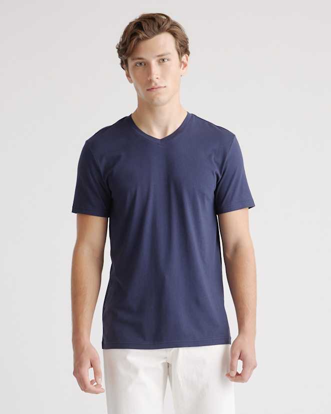 Deep Navy Men's Cotton Modal V-Neck Tee