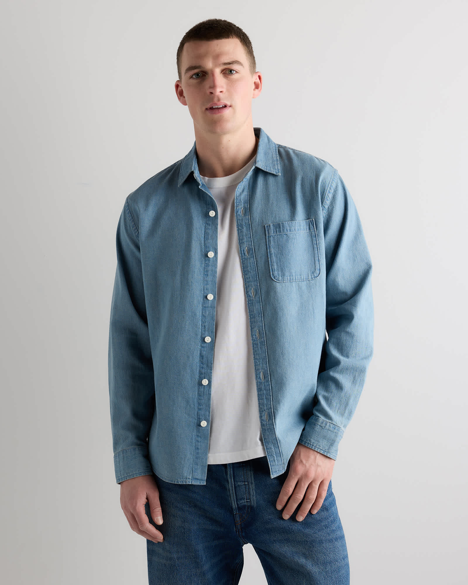 Light Wash Heritage Washed Denim Shirt