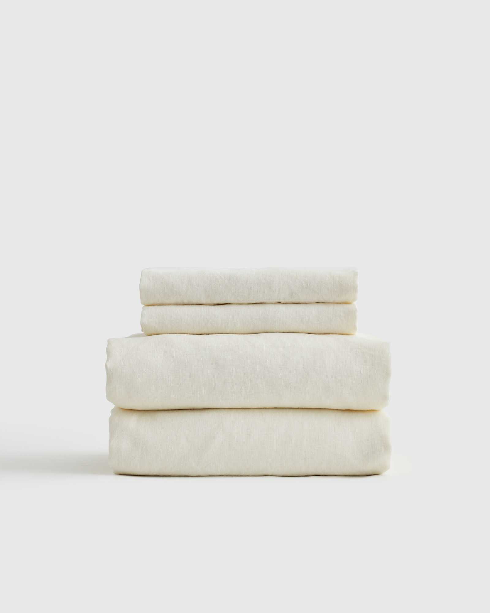 Ivory European Linen Sheet Set